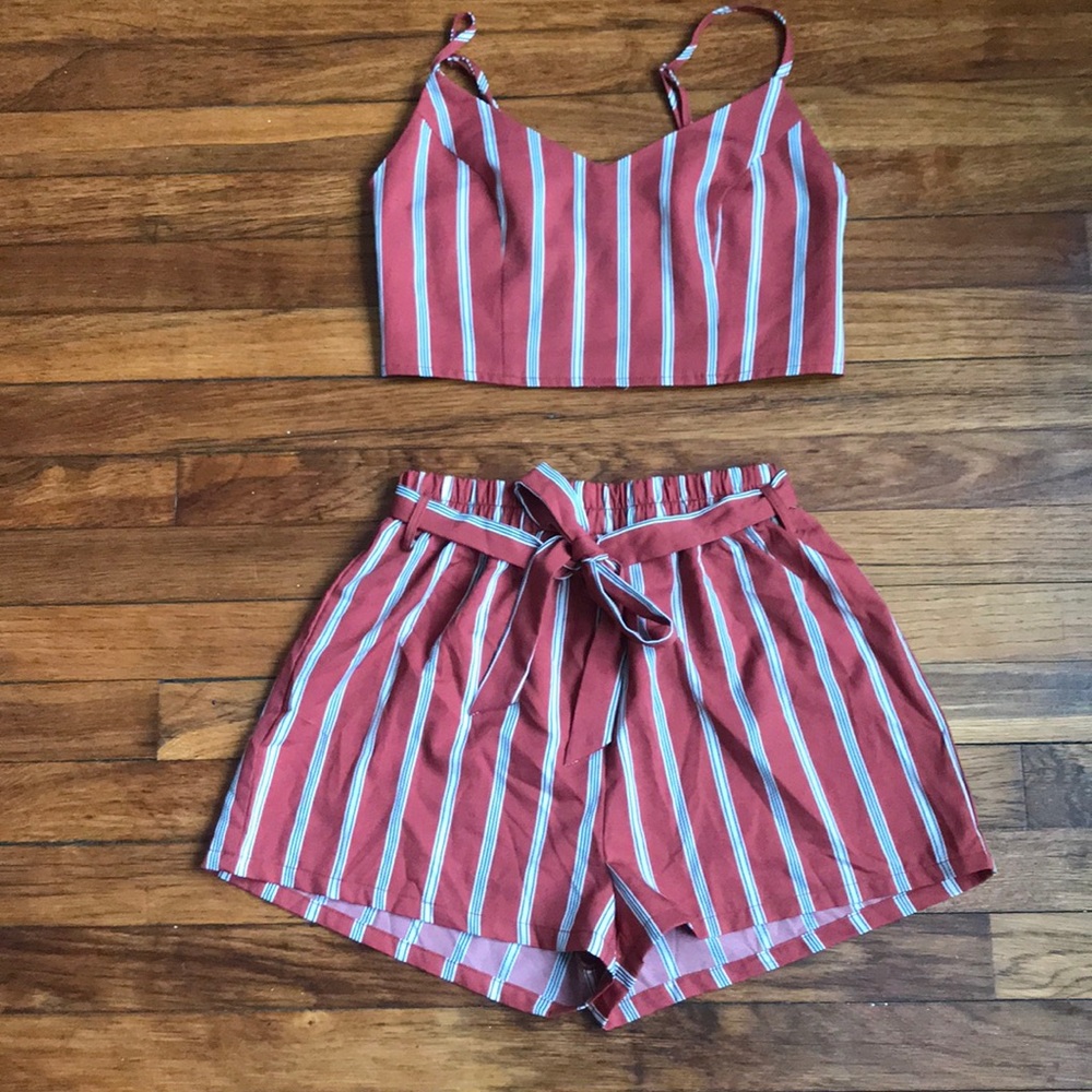2 piece short and crop top